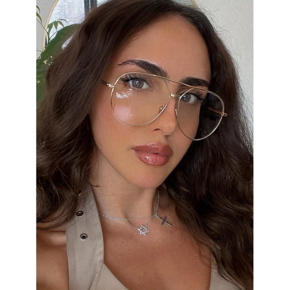 NEW Dior GemDiorO A1U Bluelight Pilot Frames in Gold - Picture 1 of 4